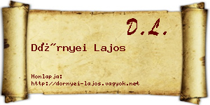 Dörnyei Lajos névjegykártya